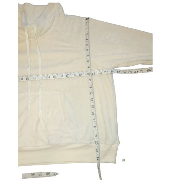 NWOT Anthropologie Mairead Mock Neck Soft Fleece Pullover Ivory Sweatshirt XL - Picture 7 of 12